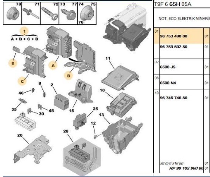 PSA 9675349880 SIGORTA KUTUSU 308/3008/5008 B.M