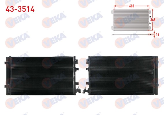 VEKA 43-3514 Klima Radyatörü