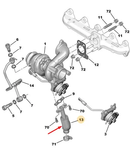 PSA 0381.32 Turbo Yağlama Borusu